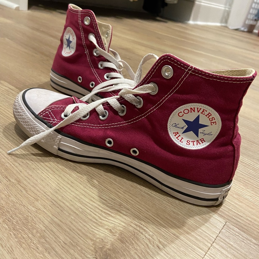 Maroon High Top Converse